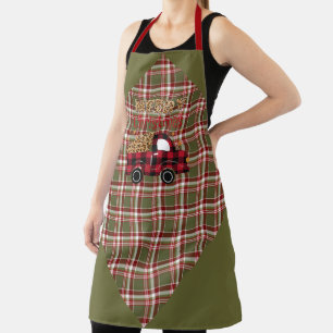 Red and Green Plaid With Farm Truck Apron