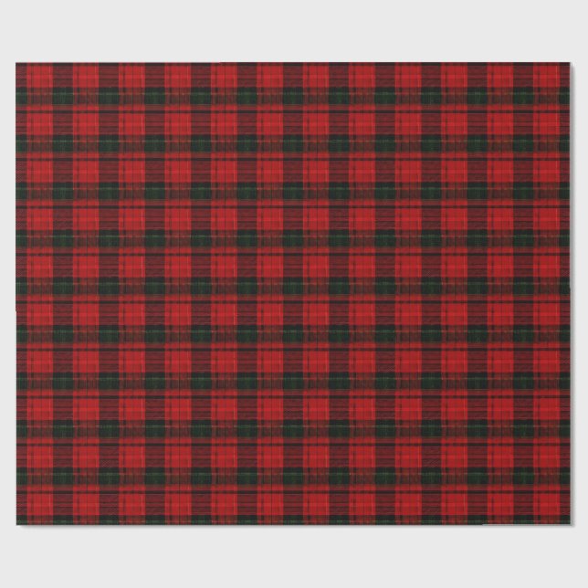 Red and Green Plaid Wrapping Paper (Flat)