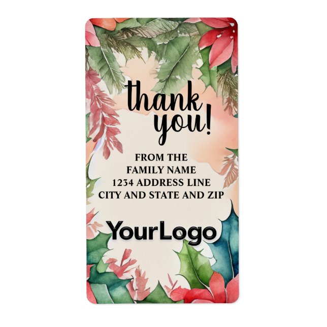 Red and Green Poinsettia Christmas Tree Wreath (Front)