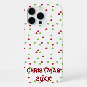 Red and Green Poka-dots on White iPhone 16 Pro Max Case