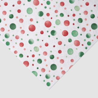 Red and Green Polka Dot Holiday Pattern Tissue Paper