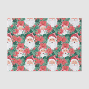 Red and Green Preppy Christmas Santa Tissue Paper