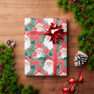 Red and Green Preppy Christmas Santa Wrapping Paper
