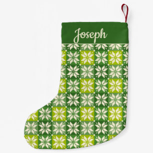 Red and Green Quilted Star  Small Christmas Stocking