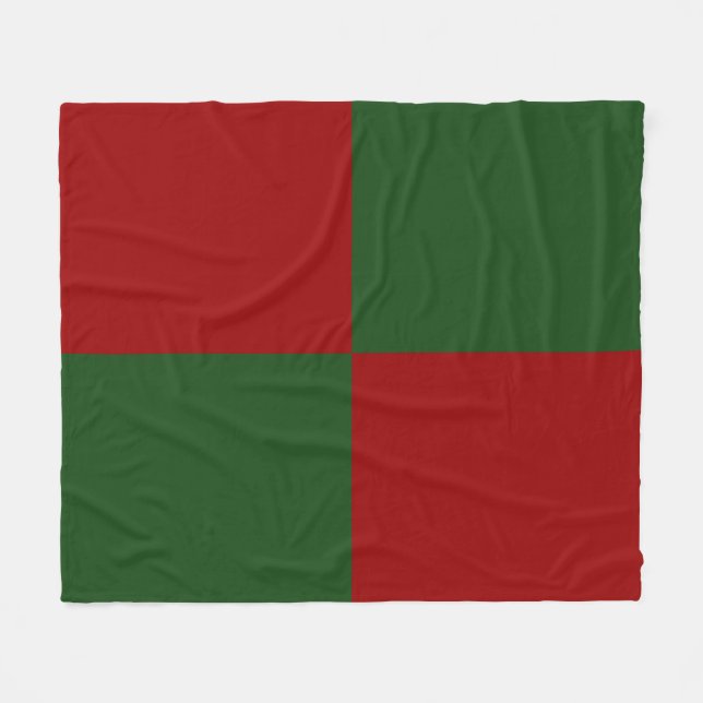 Red and Green Rectangles Fleece Blanket (Front (Horizontal))