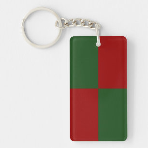 Red and Green Rectangles Key Ring
