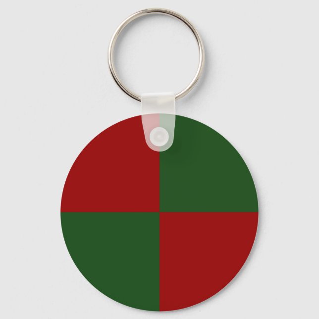 Red and Green Rectangles Key Ring (Front)