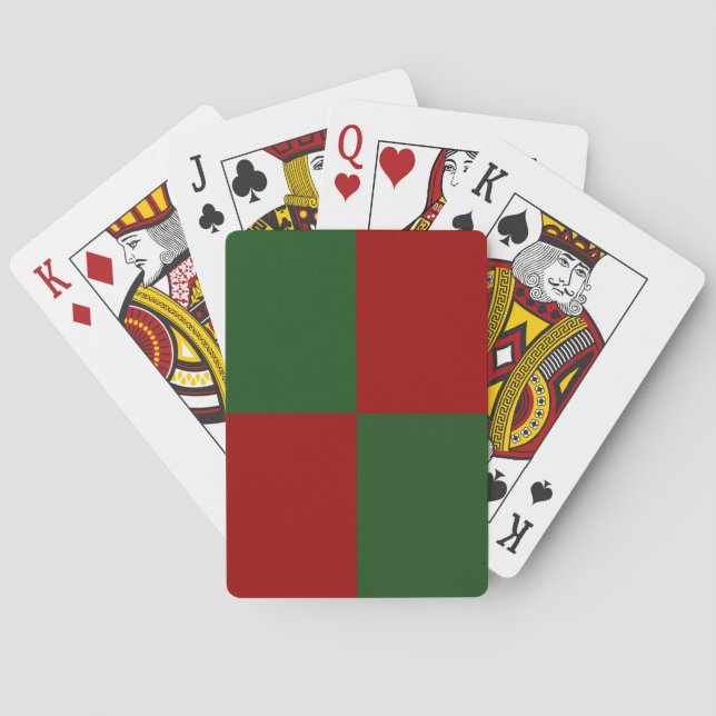 Red and Green Rectangles Playing Cards (Back)