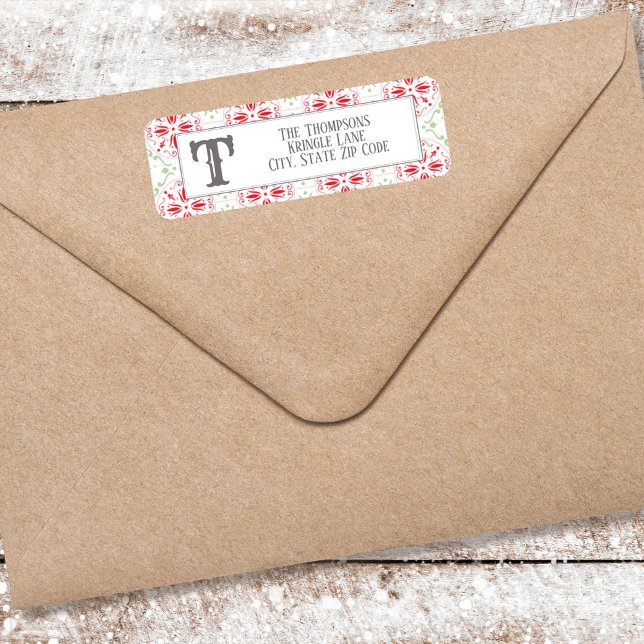 Red and Green Return Address Christmas (Red and green simple return address label. )