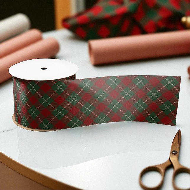Red and Green Rustic Tartain Plaid Satin Ribbon (Creator Uploaded)