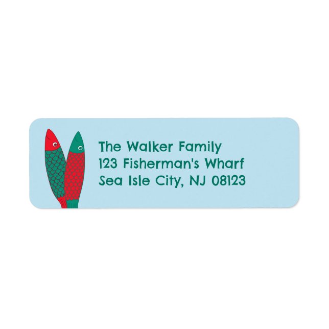 Red and Green Sardines Return Address (Front)