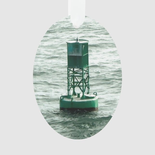 Red and Green Sea Buoys Ornament (Front)