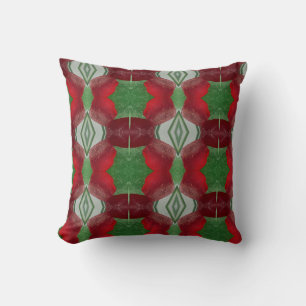 Red and Green sea glass abstract Cushion