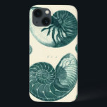 Red and Green Seashell Art iPhone 13 Case<br><div class="desc">Artist Denis Diderot is talented and known for his great sea life images. In this vivid image, he captures two red and green crackled Conch seashells in their most natural style. Conches are often crackled like these two seashells and in a sepia looking tone. Get your seashell product today and...</div>