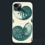 Red and Green Seashell Art iPhone 13 Case<br><div class="desc">Artist Denis Diderot is talented and known for his great sea life images. In this vivid image, he captures two red and green crackled Conch seashells in their most natural style. Conches are often crackled like these two seashells and in a sepia looking tone. Get your seashell product today and...</div>