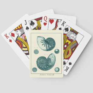 Red and Green Seashell Art Playing Cards