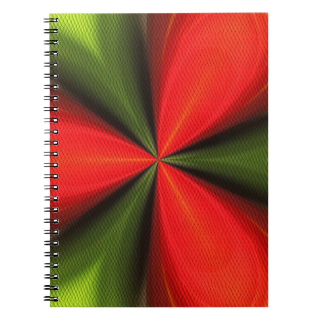 Red And Green Shapes Abstract Art Notebook (Front)