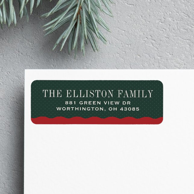 Red and green simple Christmas return address (Creator Uploaded)