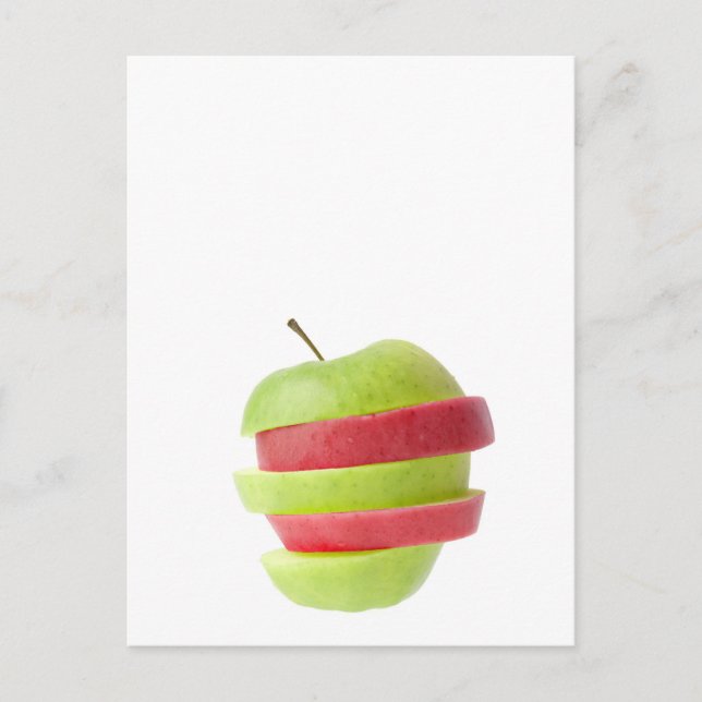 Red and green sliced apple postcard (Front)