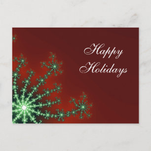 Red and Green Snowflake Business Holiday Postcard