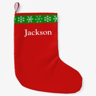 Red and Green Snowflake Stocking