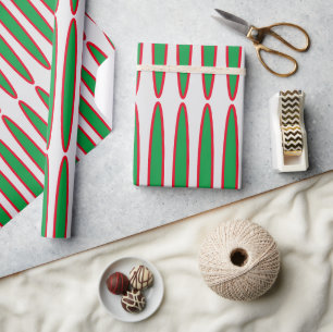 Red and Green Stripe  Wrapping Paper