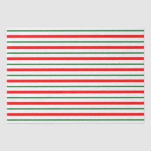 Red and Green Striped  Tissue Paper