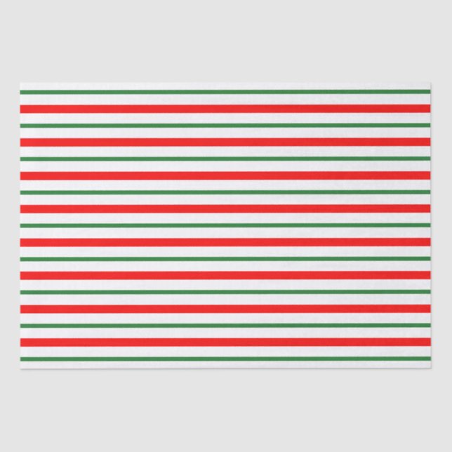 Red and Green Striped  Tissue Paper (Front)