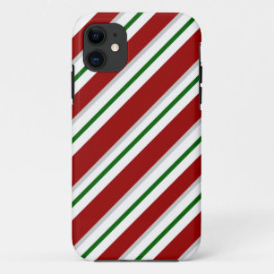 Red and Green Stripes iPhone 11 Case