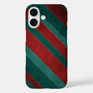 Red and Green Stripes iPhone 16 Case