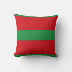 Red and green stripes cushion