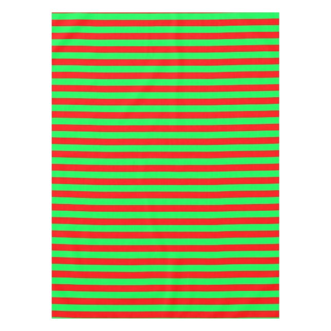 Red and Green Stripes Design Tablecloth (Front)