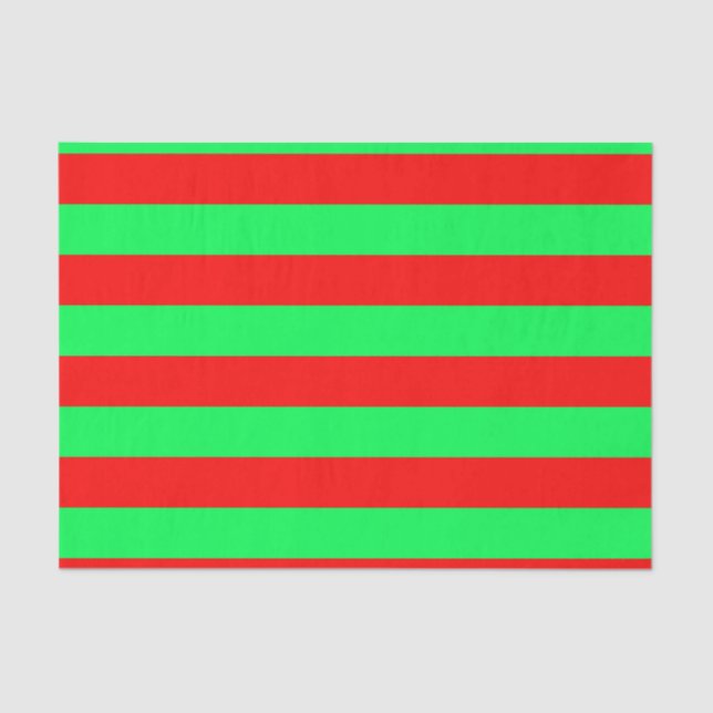 Red and Green Stripes Design Tissue Paper (Front)