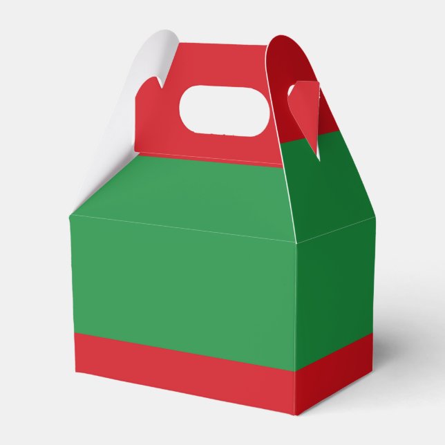 Red and green stripes favour box (Front Side)