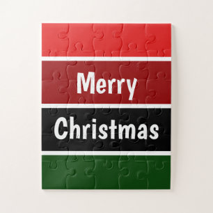 Red And Green Stripes Jigsaw Puzzle