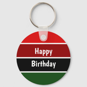 Red And Green Stripes Key Ring