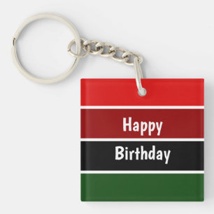 Red And Green Stripes Key Ring