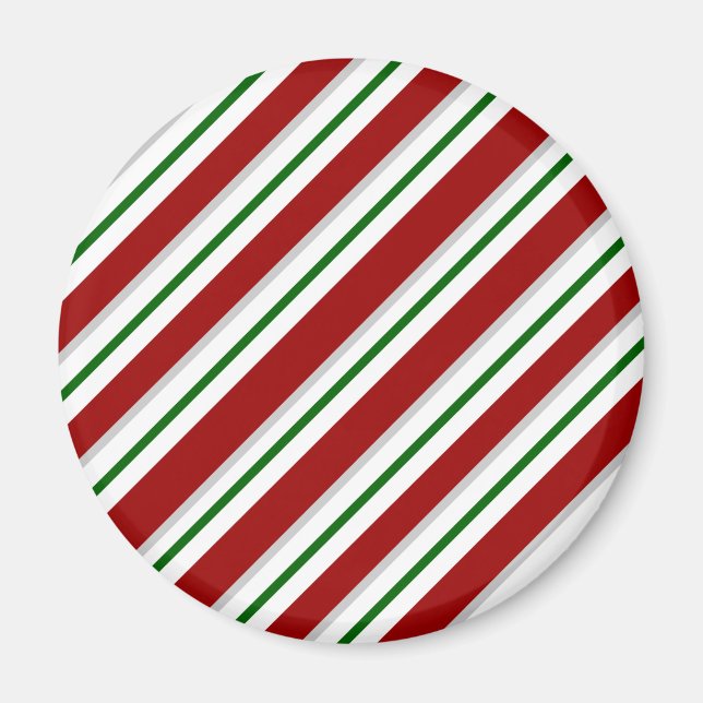 Red and Green Stripes Magnet (Front)