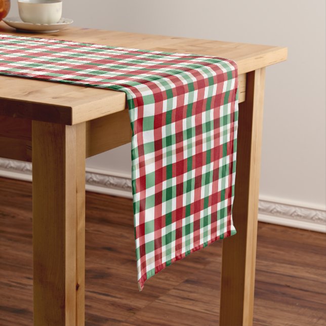 Red and Green Stripes  Medium Table Runner (In Situ)