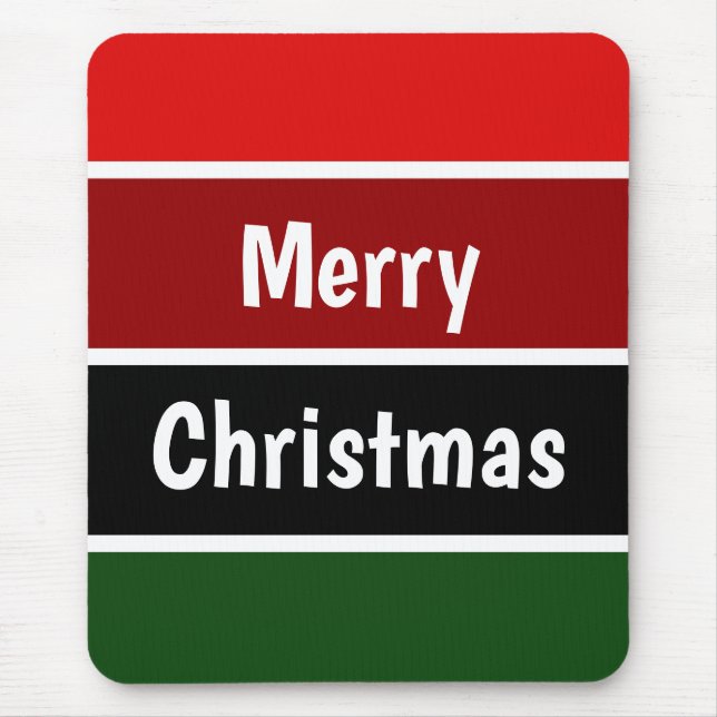 Red And Green Stripes Mouse Mat (Front)