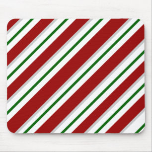 Red and Green Stripes Mouse Mat