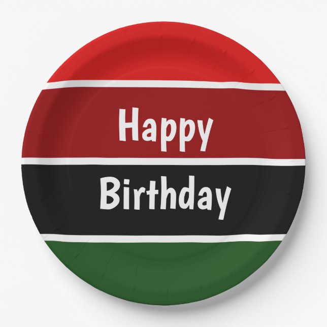 Red And Green Stripes Paper Plate (Front)