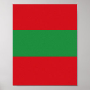 Red and green stripes poster