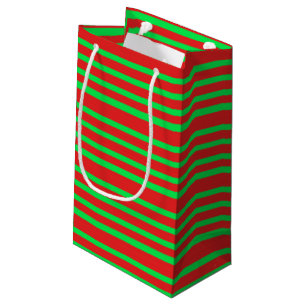 Red and Green Stripes Small Gift Bag