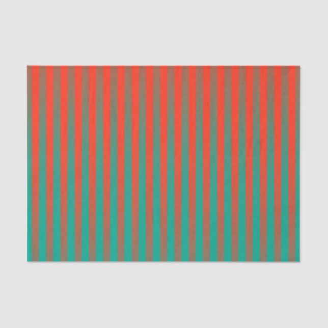 Red and Green Stripes Tissue Paper (Front)