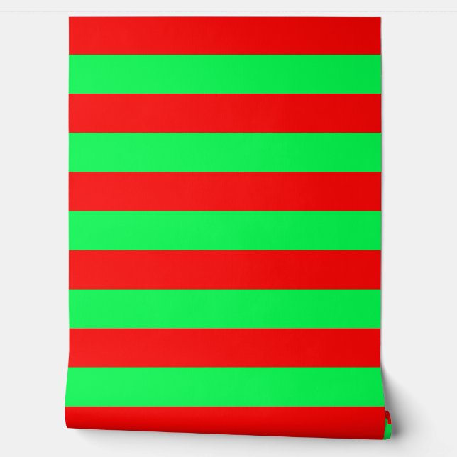 Red and Green Stripes Wall Decor (Unrolling)