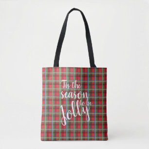 Red and Green Tartan Christmas Plaid Tote Bag