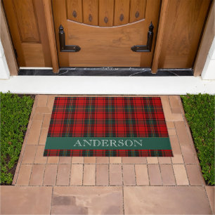 Red and Green Tartan Doormat