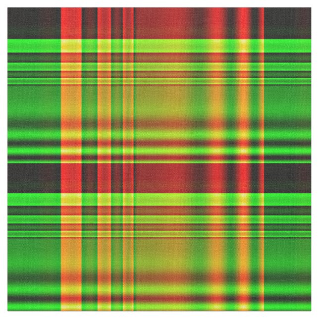 Red and Green Tartan Plaid Fabric (Close Up)