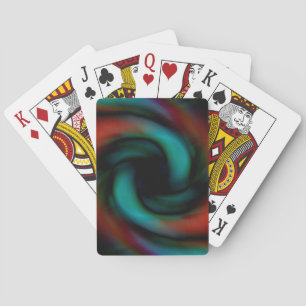 Red and green tentacles playing cards
